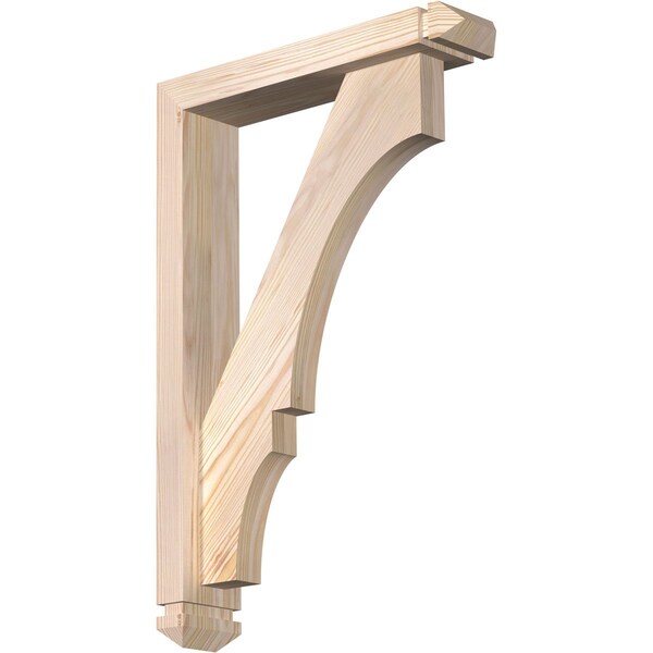 Ekena Millwork Balboa Arts and Crafts Smooth Bracket w/ Offset Brace, Douglas Fir, 3 1/2"W x 16"D x 24"H BKT0402X16X24BOA03SDF - main